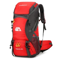50L กันน้ํากระเป๋าเป้สะพายหลังเดินป่ากีฬากลางแจ้ง Daypack กระเป๋าเดินทางสําหรับตั้งแคมป์ปีนเขาเดินทา