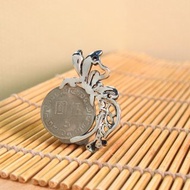 銀元錢夾 疊 蝶銀元 台灣紀念品 純銀墜子(不含鍊)