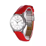 Tissot Swiss watch Duruer series automatic mechanical female watch white plate red belt