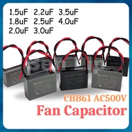 Fan Motor Capacitor / Condenser Wire Type CBB61 AC500V (1.5uF, 1.8uF, 2uF, 2.2uF, 2.5uF, 3uF, 3.5uF,