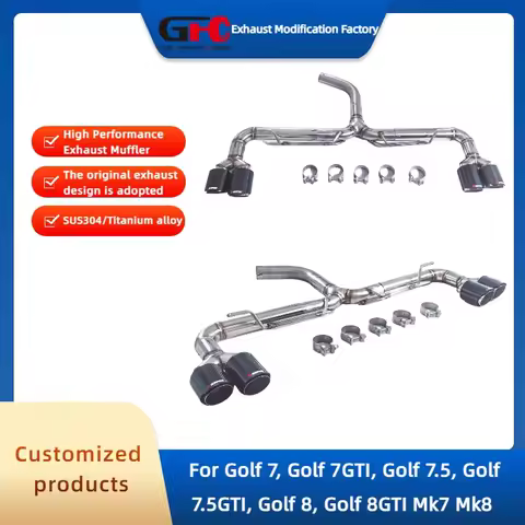 GFC Exhaust Pipe for Golf 7 7GTI 7.5 7.5GTI Golf 8 8GTI Mk7 Mk8 High-Performance 304 Stainless Steel