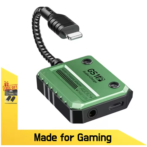PLEXTONE GS1, 30W Fast Charging Adapter, Audio Adapter for iPhone, Aux 3.5mm Audio Converter for iPh