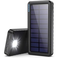 "Solar Power Bank 26800mAh, Solar Portable Charger With Type C Port Input &  2 USB Outputs, External