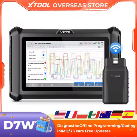 XTOOL D7W V2.0 OBD2 Bluetooth Scanner All System Diagnostic Tool ECU Coding Bidirectional Control Da