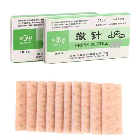 100Pcs/box Multi-Condition Ear Seed Acupressure Kit Disposable Press Needle Ear Seeds Acupuncture Va