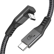 XAOSUN 240W USB4 Cable, Right Angle Thunderbolt 4 Cable 6Ft, 90 Degree Thunderbolt Cable Support 40G