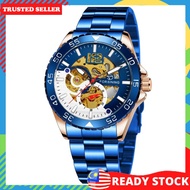 FORSINING Men's Stainless Steel Automatic Mechanical Watch 3ATM Business Wristwatch (D)