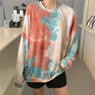 [BISA COD] TSHIRT IMPORT OVERSIZE TEE KAOS OVERSIZE KOREA WANITA MURAH MOTIF TIE DYE LS POLOS LENGAN