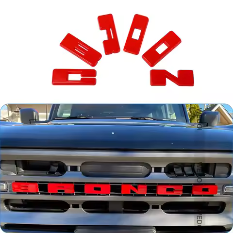 Front ABS letter sticker for 2021-2022 Ford Bronco logo letter decorative cover front bumper grille