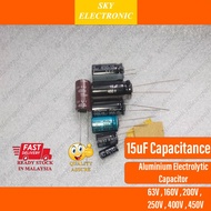 15uF Aluminum Electrolytic Capacitor 63v 160v 200v 250v 400v 450v