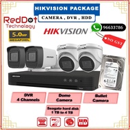 HIKVISION Package 5MP CAMERA, DVR, HDD (Local SG Seller)