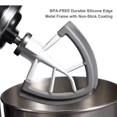 Flex Edge Beater for KitchenAid Mixer 4.5-5 QT Tilt-Head Stand Mixer Attachments, Silicone Mixer Pad