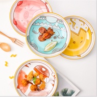 Cute ceramic food plate character plate cute dining decoration