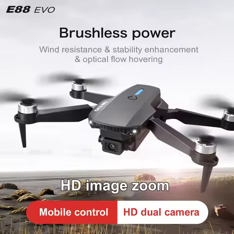 New E88 EVO/PRO WIFI FPV Drone Wide Angle HD Professional 8K Camera Height Holding Brushless Motor R