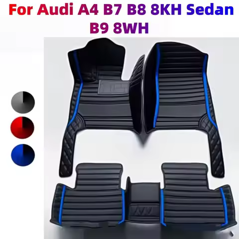 Full coverage Custom car Floor Mats For Audi A4 B7 B8 8KH Sedan B9 8WH Fashion genuine leather acces