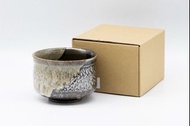 天目釉流し 抹茶碗 (萬古燒)