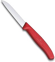 Victorinox "Swiss Classic" Paring Knife Straight Edge with 8 cm Blade, Stainless Steel, Red, 30 x 5 x 5 cm,ys/m