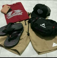 Paket lengkap eiger isi 6 item sandal+tas+topi=dompet+celana chinos+kaos eiger bisa bayar ditempat