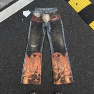 Acne studio Three-Dimensional Retro Printed Oil Painting Belt Jeans
