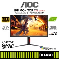 AOC Q27G4S - 27-inch Quad HD 300Hz Fast IPS Gaming Monitor (3Yrs AOC Warranty)