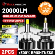 Bullvision Hir2 9012 Led 360 H7 Headlights H1 H11 9005 9006 6000K H4 LED Car Lamp 20000LM H8 H9 8000K HB3 HB4 Fog Bulbs Moto CSP