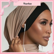 Hijab Muslim Headscarf Flat Brim with Ear Hole Sleeve Cap Scarf Small Hat Bottoming Hood with Mask Tudung Inner Women's Scarf Instant Hijab PPZC