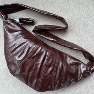 2024 Beg Croissant Baharu LE Beg Croissant Bersalut Linen Uniseks Serbaguna Crossbody Bersimpul Beg 