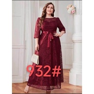 {Mei girl clothing}(newvintage V-neck plain maxi dress 3/4 sleeve casual kasal dress ninang dress