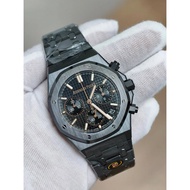 DDF Factory AP Black Ceramic Wristwatch Epipby 26240 Chronograph Transparent Bottom Movement Whole W