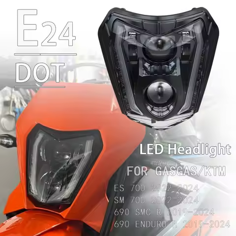 LED Headlight Headlamp For KTM 690 SMC Enduro R GasGas ES SM 700 ES700 SM700 2019-2024 Motorcycle Ma