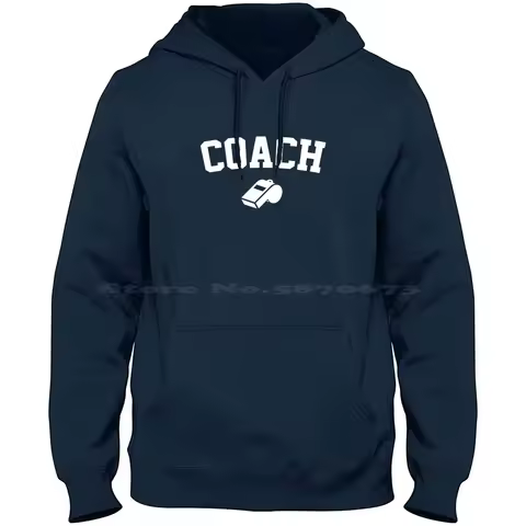 Coach Whistle 100% Cotton Hoodie T Shirt Basketball Coach Football Coach Soccer Coach Softball Coach