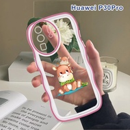 (Wave Case) For Huawei P30 P20 Pro P30 Lite Nova 4e Casing Cute Pets Shockproof Phone Softcase Full Cover Camera Protection Cases