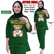 Setelan Wanita Dewasa Cewek Bear Beruang SETCEL Baju OneSet ABG dewasa SLEBEW cetak DTF Piyama