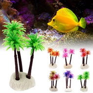 ☂Plastic Coconut Palm Tree Aquarium Decor Simulation Bonsai Crafts Landscape For Fish Tank Pond lx