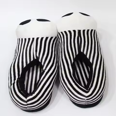 DSN 28cm The Nightmare Before Christmas Jack Skellington Plush Slippers Men Women Unisex Winter Indo
