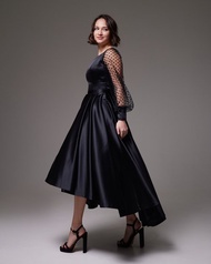 黑色婚紗、晚禮服、不對稱婚紗、短版婚紗