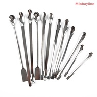 {Miobayline} 12Pcs Stainless Steel Lab Spoon Spatula Laboratory Sampling Spoon Mixing Spatula new
