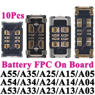 10Pcs Inner Battery FPC Connector Cilp Contact Plug For samsung A06 A55 A35 A54 A34 A33 A73 A13 A15 