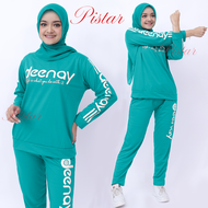 Baju Olahraga Wanita Muslimah Terbaru 2022 Setelan Senam Olah Raga Training 1 Set Deenay Lengan Panj