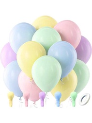 糖果色氣球拉膜氣球,50個裝10英寸圓形氦氣彩色馬卡龍氣球,用於生日彩虹派對、嬰兒淋浴和婚禮裝飾