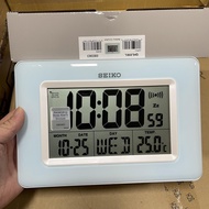 [TimeYourTime] Seiko Clock QHL058L Digital Light Blue Thermometer Alarm Desk Table Clock Standing Clock QHL058