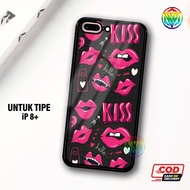 Real Case LatestIphone 8 plus Shiny Case - New Case Glossy casing hp iphone 8 PLUS [K KISS Motif] - 