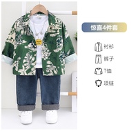 Boys Shirt Suit 2026 Handsome Clothes Children Early Cool Handsome Baby Style Boy Clothes