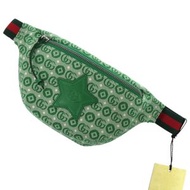 全新未使用 Gucci 兒童星形腰包 502095 527066 帆布與皮革綠色腰包 0366 [二手] GUCCI