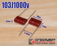 (10ตัว) [F-CAP] 103J1000V 0.01uF/1KV 5% SUNG HO CBB81 6.5x18 H12mm P=16mm