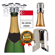 [SG FREE 🚚] 1 pcs Stainless Steel Champagne Red Wine Bottle Cap Stopper Saver Sealer Cork