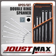 6PCS SET EXTRA LONG STRAIGHT DOUBLE RING SPANNER 8-21MM Point Double Ring Box End Spanner Aviation W