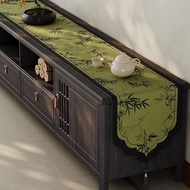 New Chinese Style Zen TV Cabinet Table Rag Green Dining Side Cabinet Tablecloth National Style Coffe