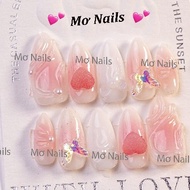 NailBox Embossed Design Wave Charm Heart Cotton Ball 10 Apricot Nails89 Dream House Nails