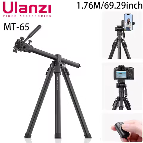 Ulanzi MT-65 for Canon Sony Overhead Tripod 1.76M Aluminum Professional Horizontal Camera Mobile Pho